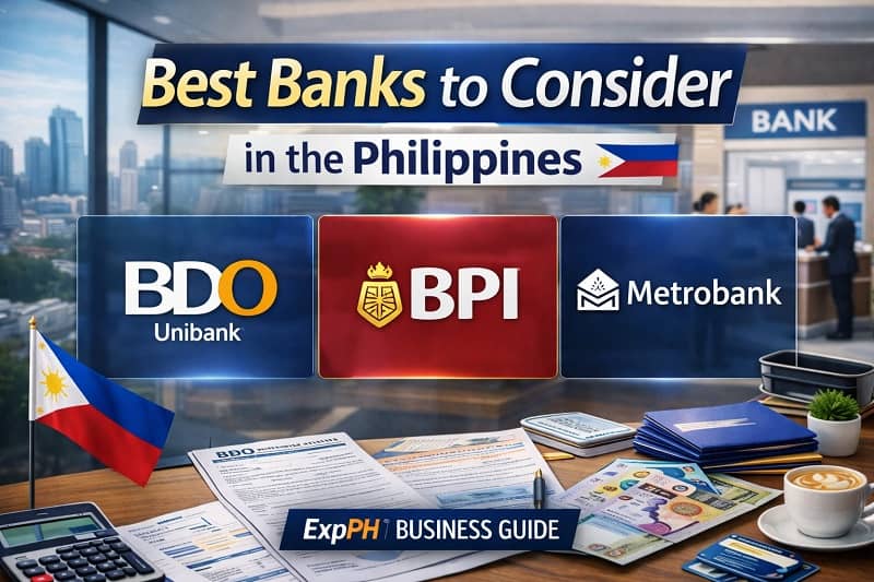 Best banks to consider in the Philippines featuring BDO Unibank, BPI, and Metrobank in a professional Philippine banking environment