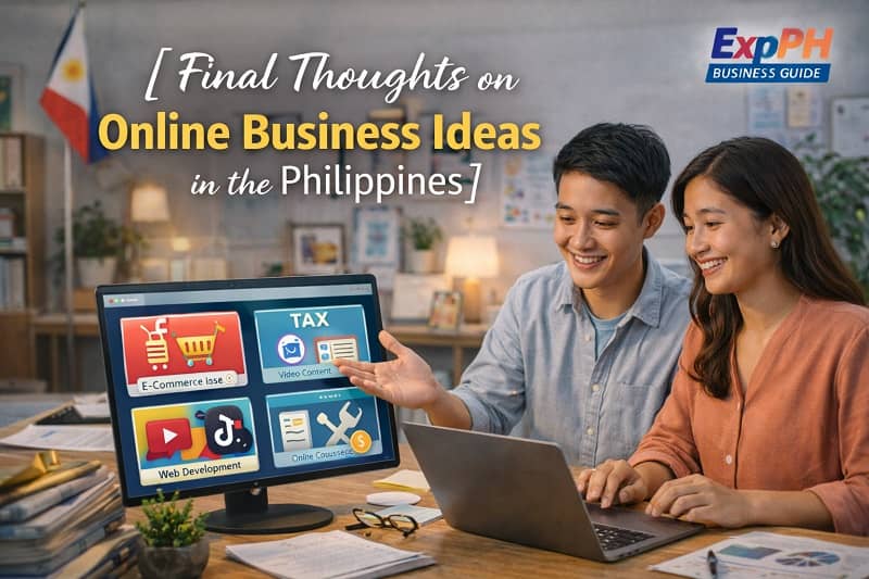 Filipino entrepreneur planning online business ideas using a laptop in a modern home office workspace