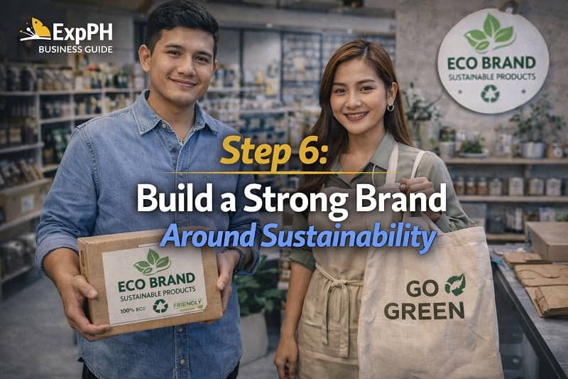 Filipino entrepreneurs developing a sustainable brand identity with eco friendly products and branding materials