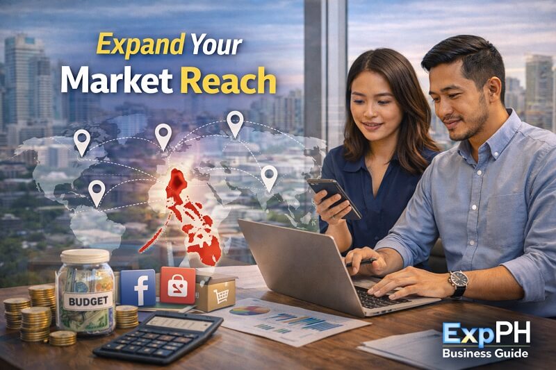 Filipino entrepreneurs using digital tools and online platforms to expand their market reach across the Philippines and beyond.