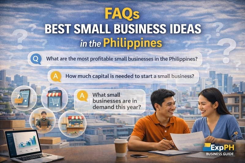 Best small business ideas in the Philippines with Filipino entrepreneurs discussing startup concepts and frequently asked questions about starting a business
