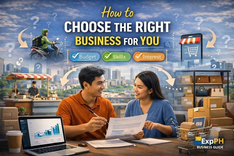 Choosing the right business in the Philippines based on budget, skills, and market demand in a modern entrepreneurial setting