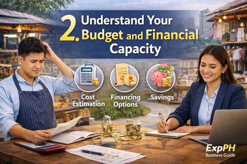 Filipino entrepreneurs reviewing budget and financial capacity for starting a small business in the Philippines