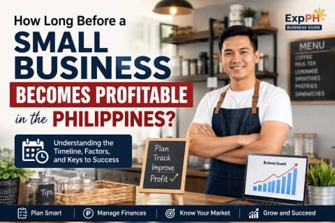Filipino small business owner standing inside a café while reviewing business growth and profitability strategies in the Philippines.